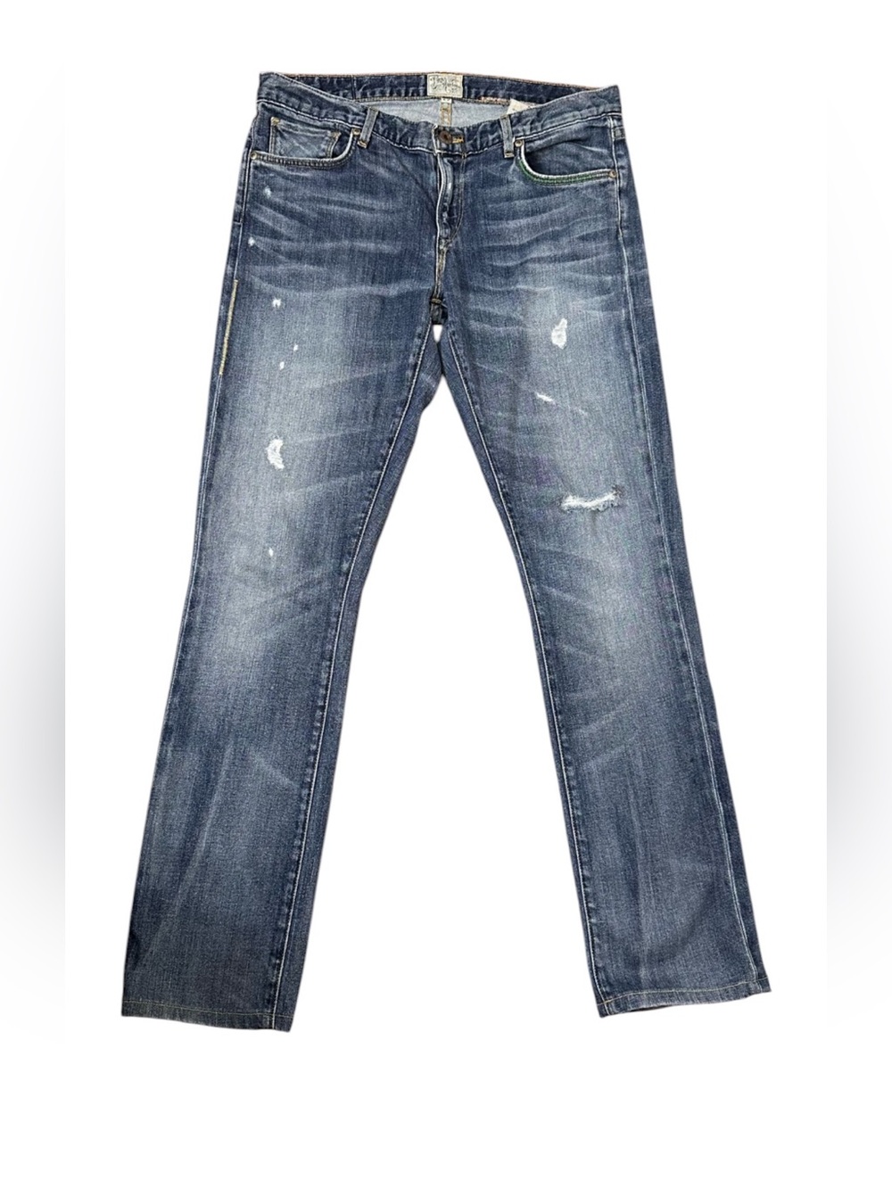 PRPS Heirloom Men's Distressed Dark Blue Slim Jeans Made in USA. Grunge. Luxury